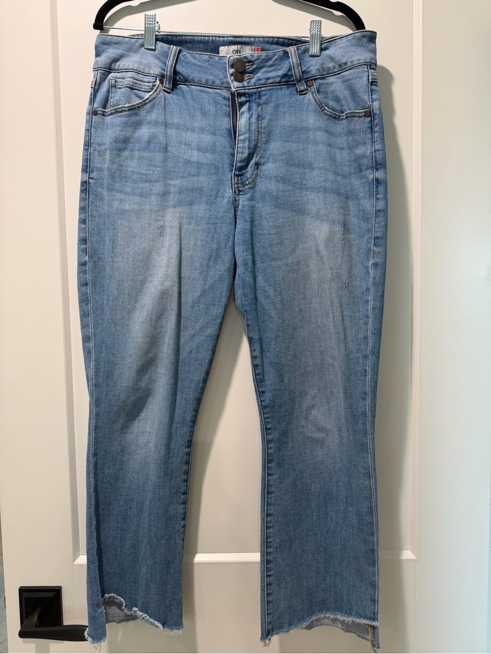 CAbi Hi-Low Crop Jeans